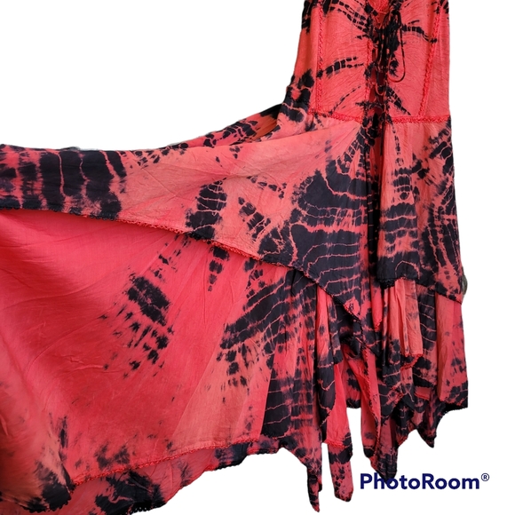 SAAKAS New Boho Waterfall Tie Die Dress - Picture 2 of 11